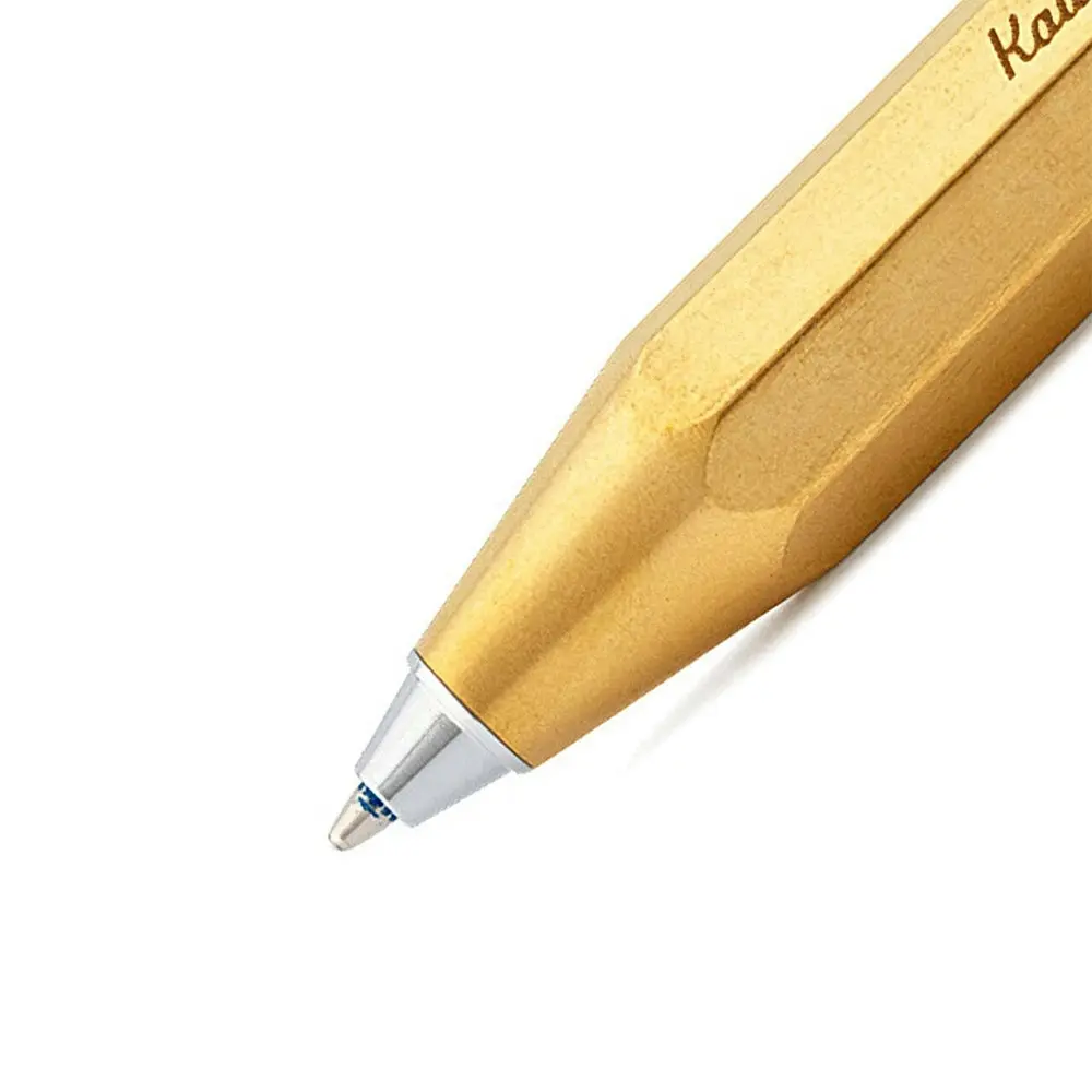 Kaweco Brass Sport Ballpoint Pen Writing Office School Stationery Med Nib Gold