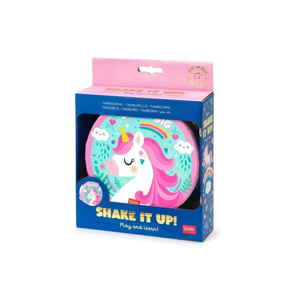 Legami Shake It Up Unicorn Tambourine Handheld Musical Instrument Kids/Children