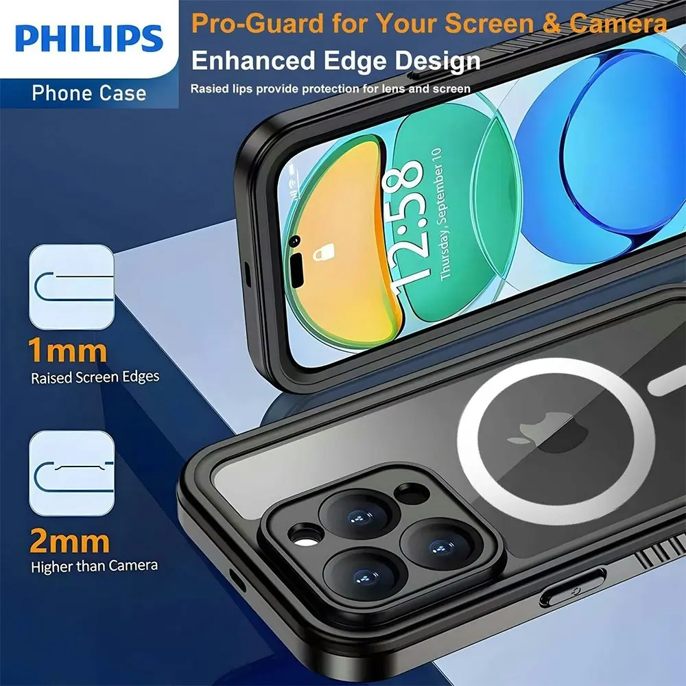 Philips Waterproof MagSafe Phone Case Drop Protection For iPhone 14 Pro Max BLK