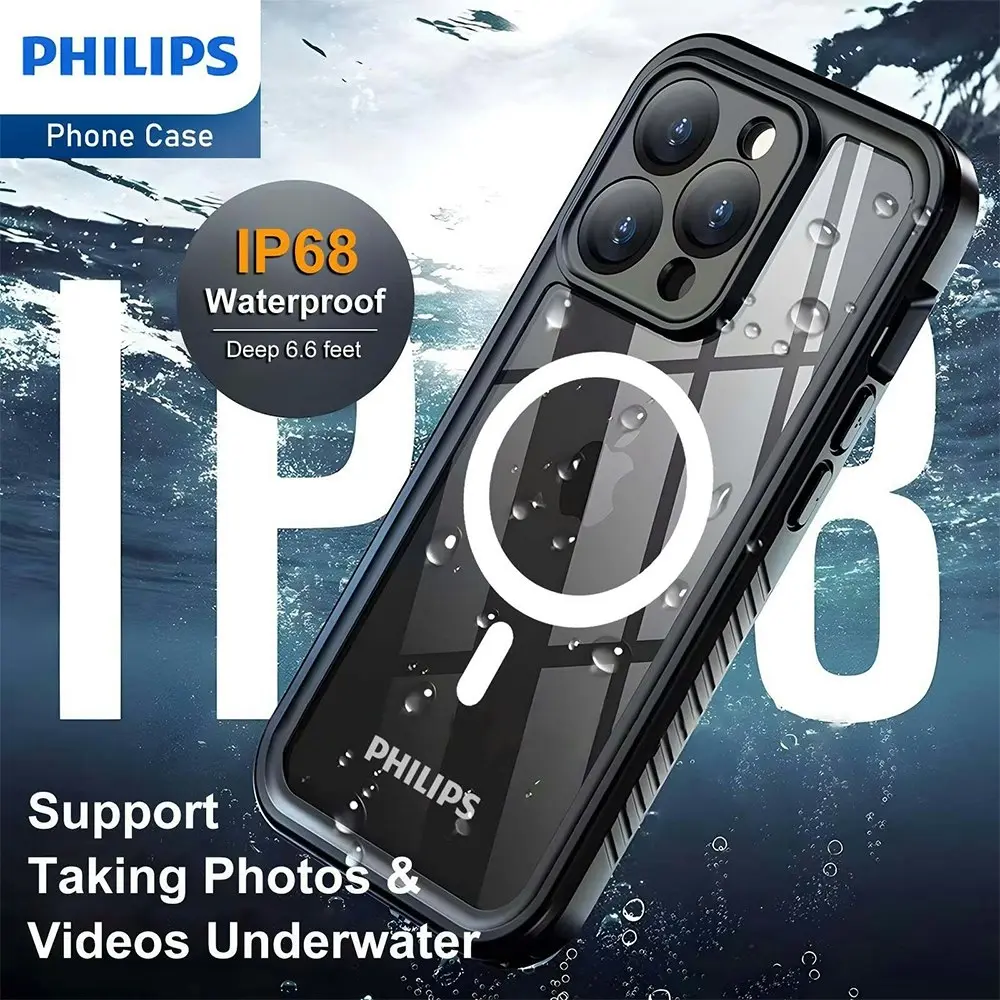 Philips Waterproof MagSafe Phone Case Drop Protection For iPhone 14 Pro Max BLK