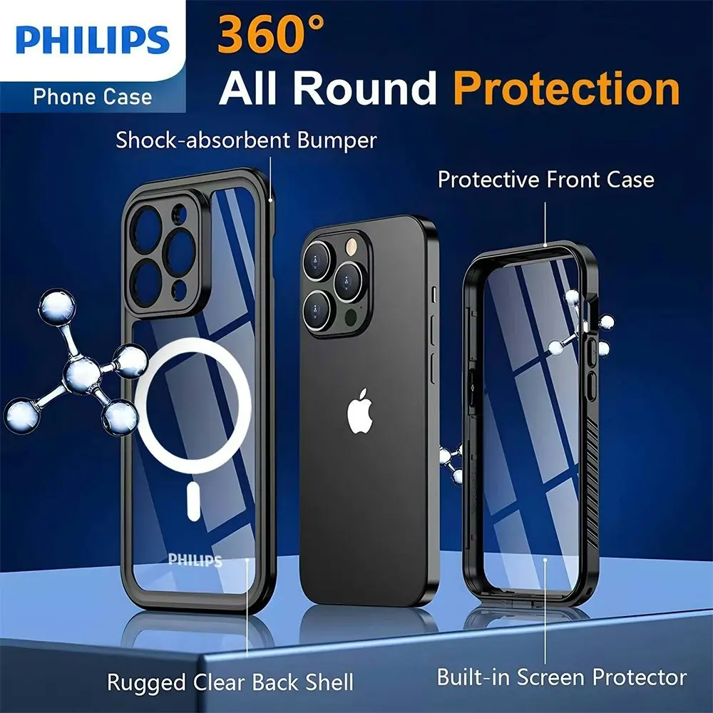 Philips Waterproof MagSafe Phone Case Drop Protection For iPhone 14 Pro Max BLK