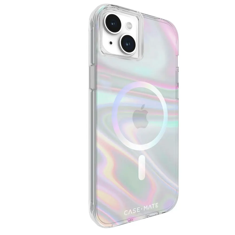 Case-Mate Soap Bubble MagSafe Phone Case For Apple iPhone 15 Plus Iridescent