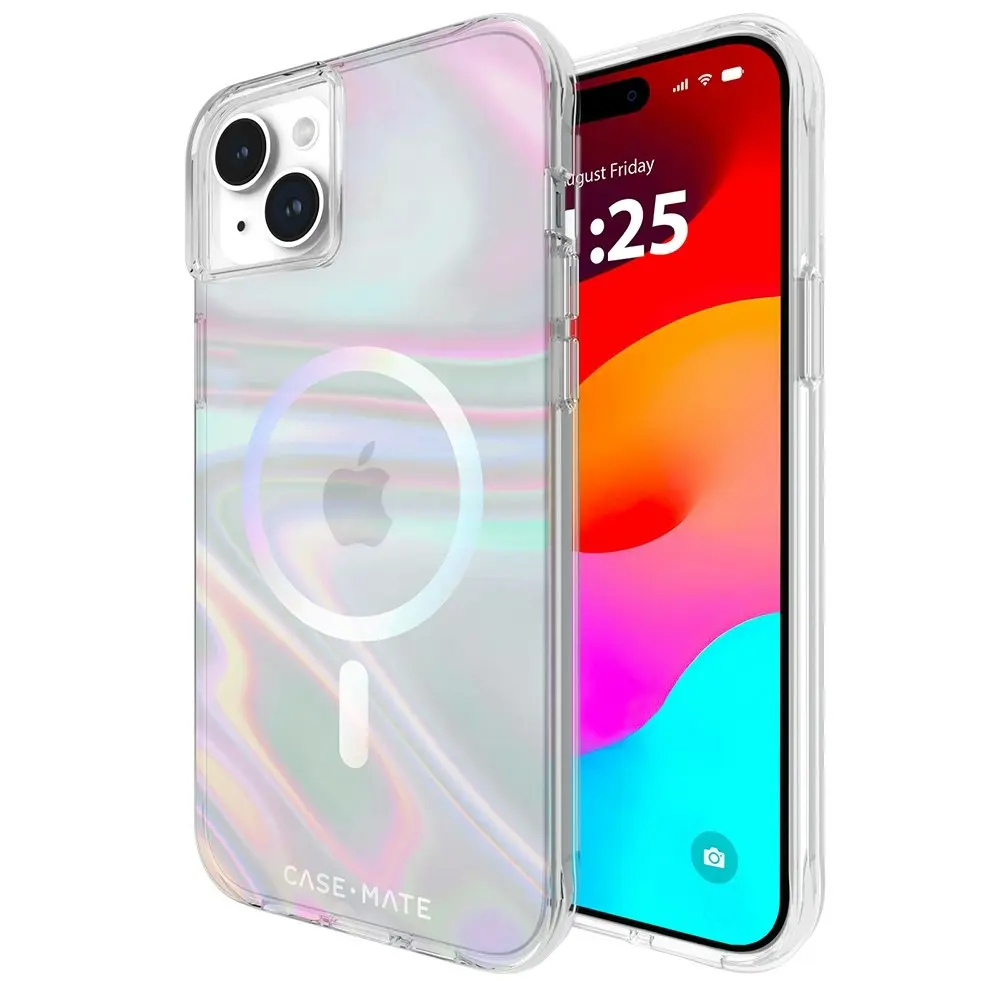 Case-Mate Soap Bubble MagSafe Phone Case For Apple iPhone 15 Plus Iridescent