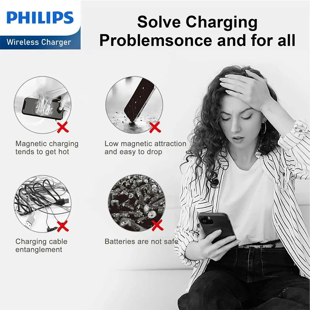 Philips Explorer's Edition 15W Magnetic Wireless Charger For iPhone/Samsung BLK