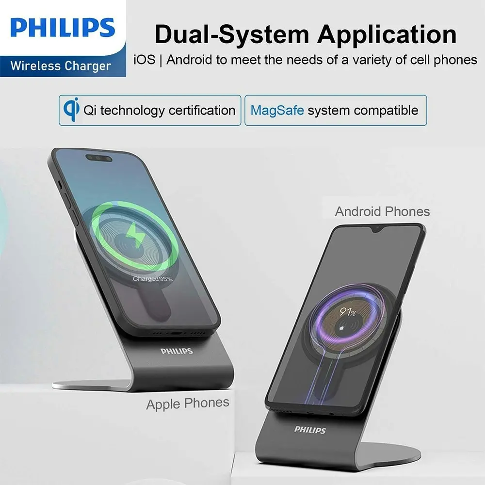 Philips Explorer's Edition 15W Magnetic Wireless Charger For iPhone/Samsung BLK