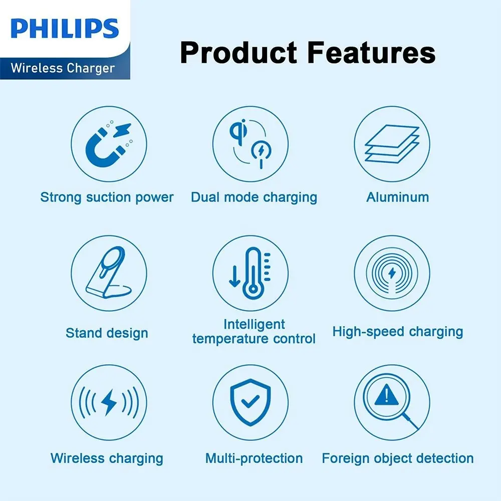 Philips Explorer's Edition 15W Magnetic Wireless Charger For iPhone/Samsung BLK