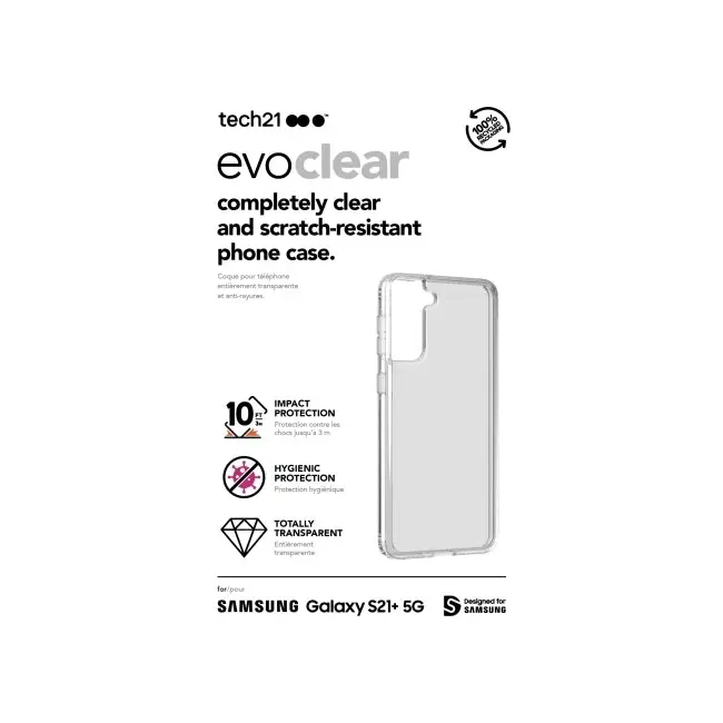 Tech21 EvoClear Phone Case Protection Mobile Cover For Samsung Galaxy S21+ Clear