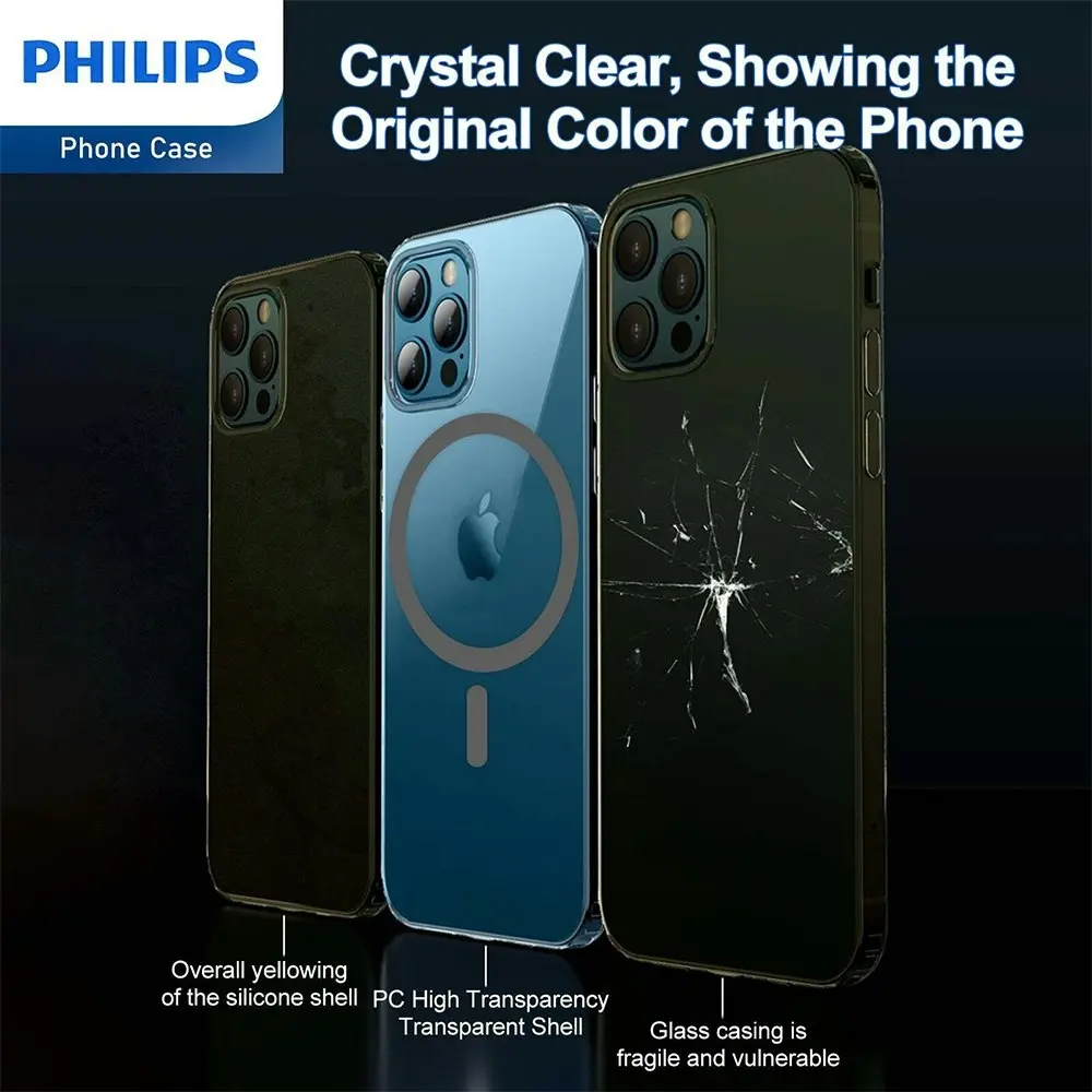 Philips Magnetic MagSafe Armor Case Protection For Apple iPhone 15 Pro Max Clear