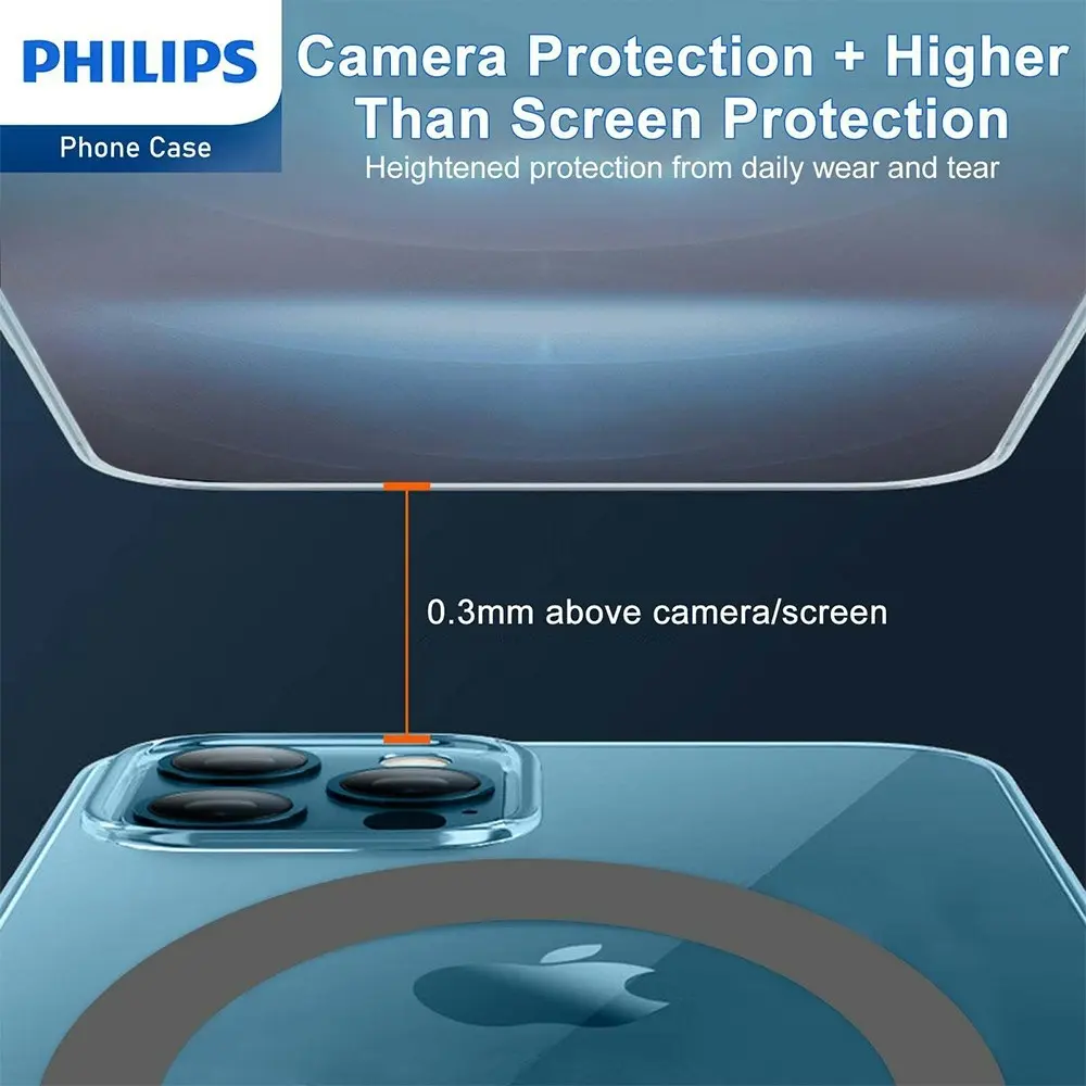 Philips Magnetic MagSafe Armor Case Protection For Apple iPhone 15 Pro Max Clear