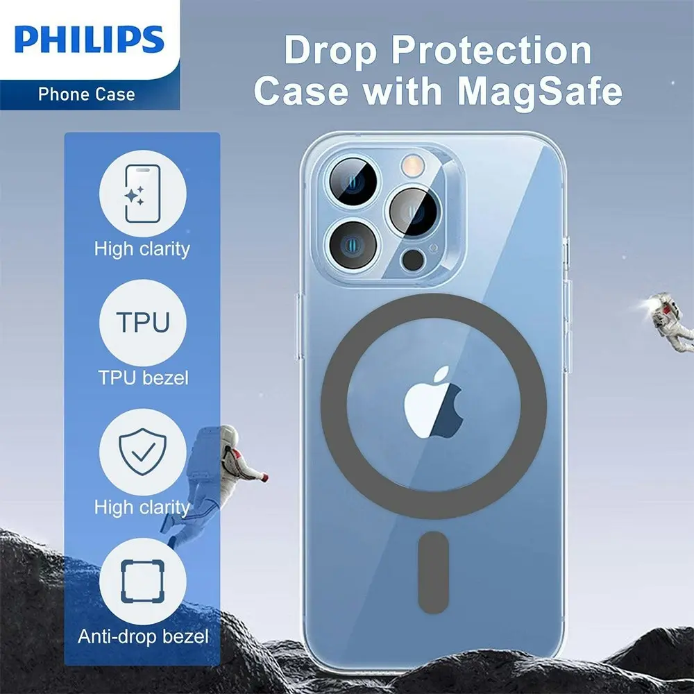 Philips Magnetic MagSafe Armor Case Protection For Apple iPhone 15 Pro Max Clear