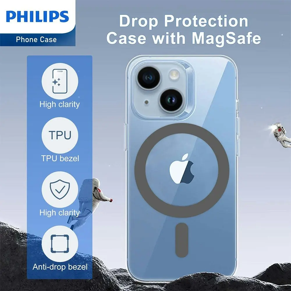 Philips Magnetic MagSafe Armor Case Protection Cover For Apple iPhone 15 Clear