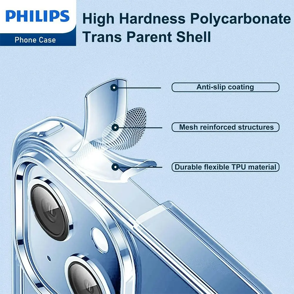 Philips MagSafe Case Drop Protection Bumper Cover For Apple iPhone 14 Clear