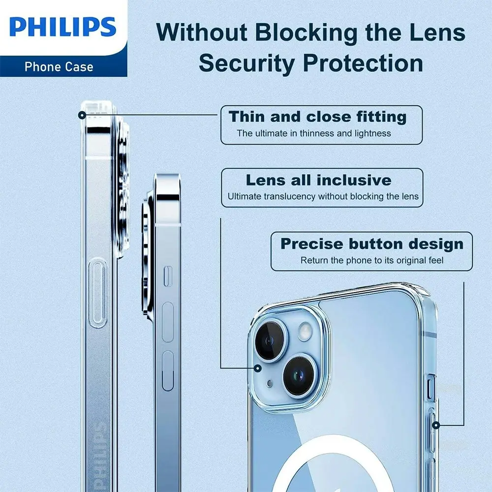 Philips MagSafe Case Drop Protection Bumper Cover For Apple iPhone 14 Clear