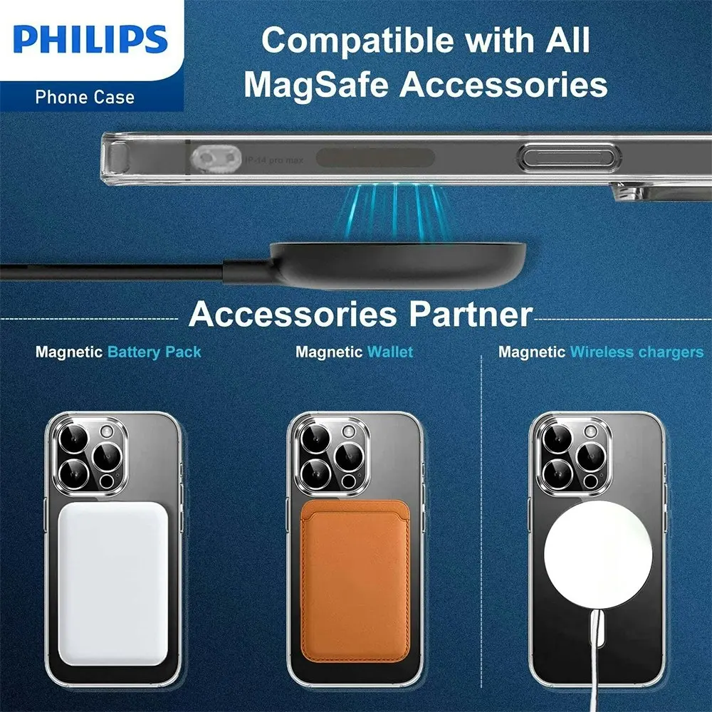 Philips MagSafe Case Drop Protection Cover For Apple iPhone 14 Pro Max Clear