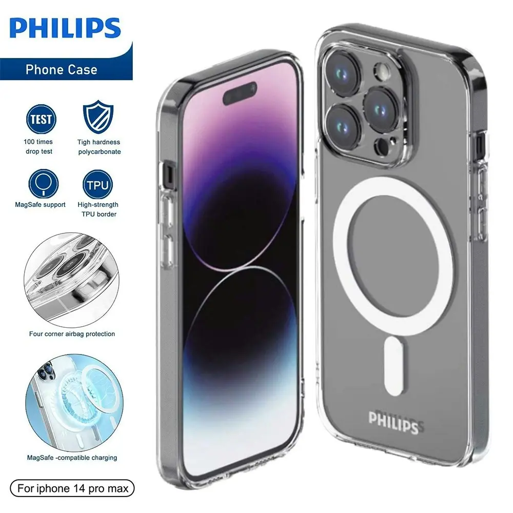 Philips MagSafe Case Drop Protection Cover For Apple iPhone 14 Pro Max Clear