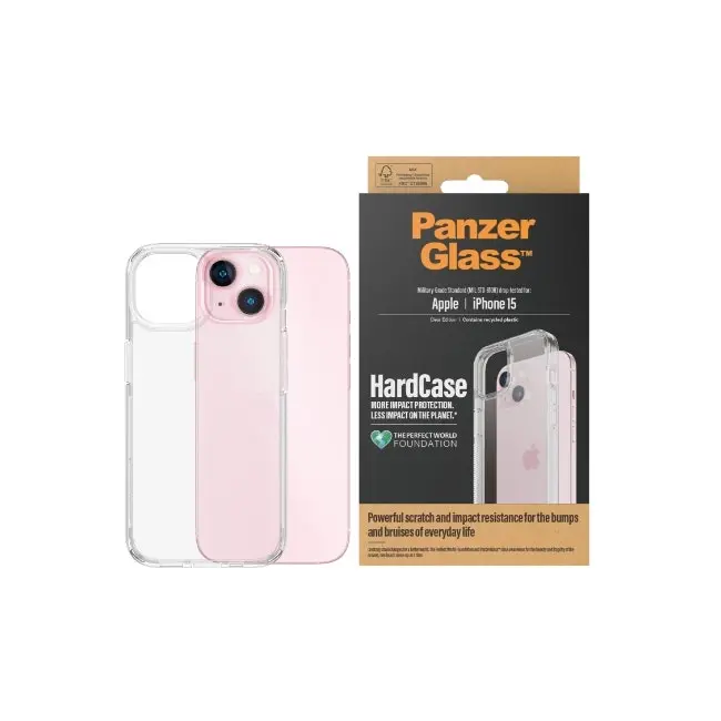 PanzerGlass Hard Phone Case Mobile Protection Cover For Apple iPhone 15 Clear