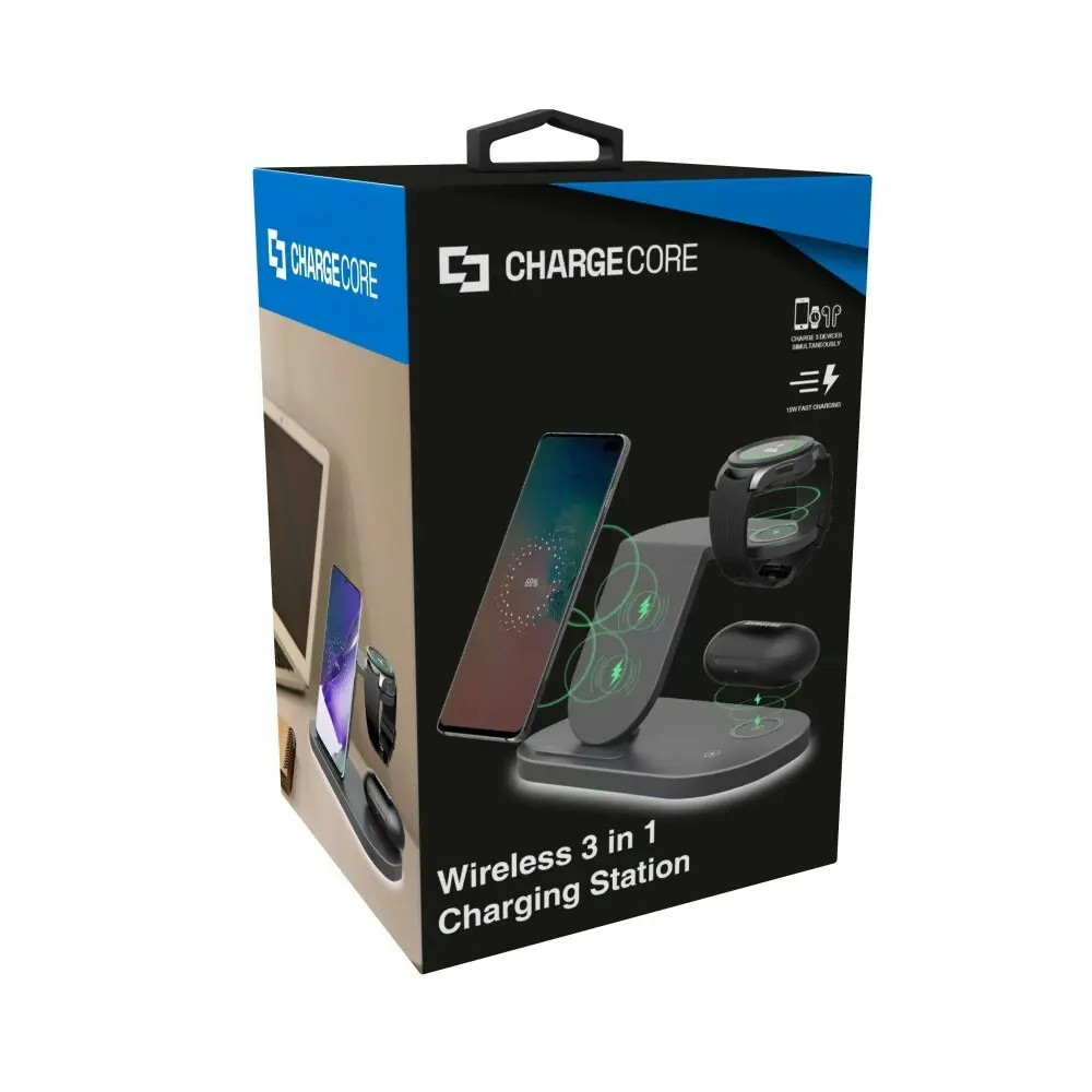 Chargecore 3-in-1 Wireless Charging Station For Samsung Smartwatch/Phone/Buds