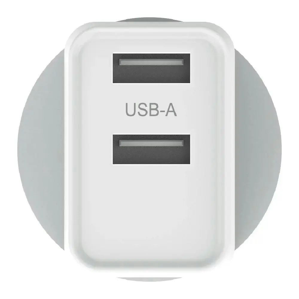 Verbatim USB AU/NZ Plug Wall Phone Charger/Charging Brick Dual/2 Port 2.4Amp