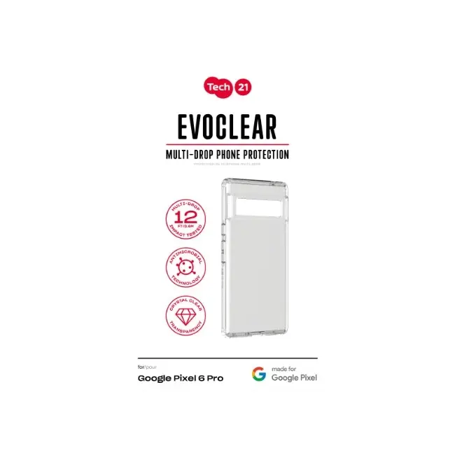 Tech21 EvoClear Phone Case Mobile Cover Protection For Google Pixel 6 Pro Clear