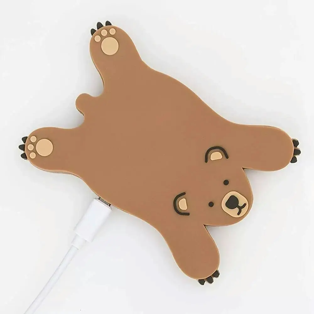 Mustard 16cm Pete The Bear Wireless Phone Charger Mobile Charging Mat Brown