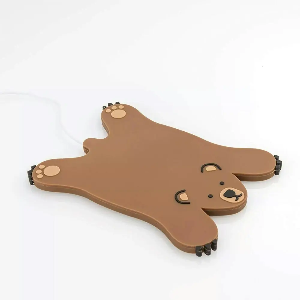 Mustard 16cm Pete The Bear Wireless Phone Charger Mobile Charging Mat Brown