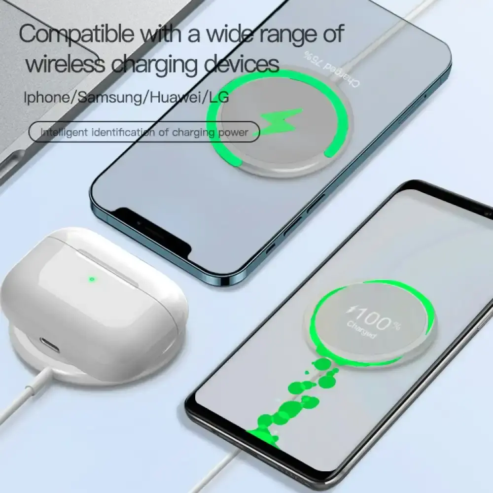 Chargecore Magnetic Wireless Mobile Phone Charging Pad For iPhone/Samsung White