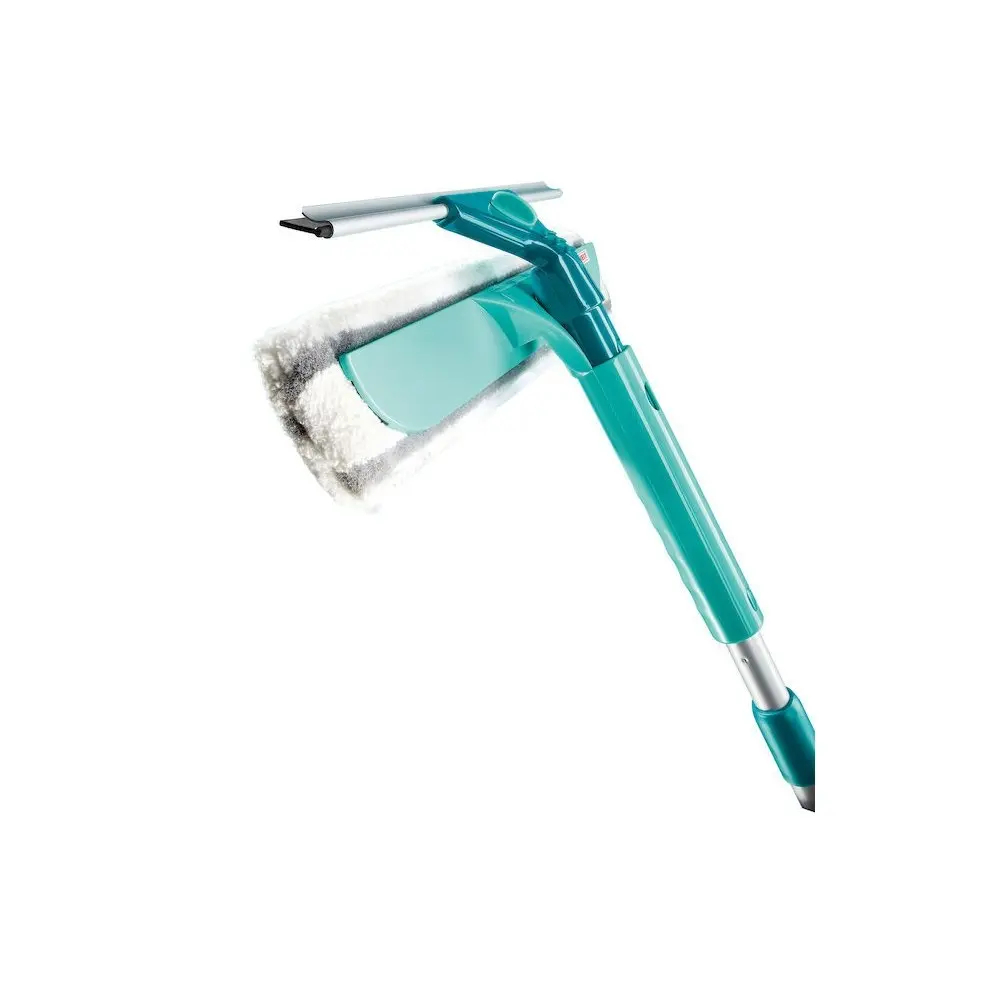 Leifheit Telescopic 2-in-1 Window Wiper & Squeegee Cleaner Long Handle Green