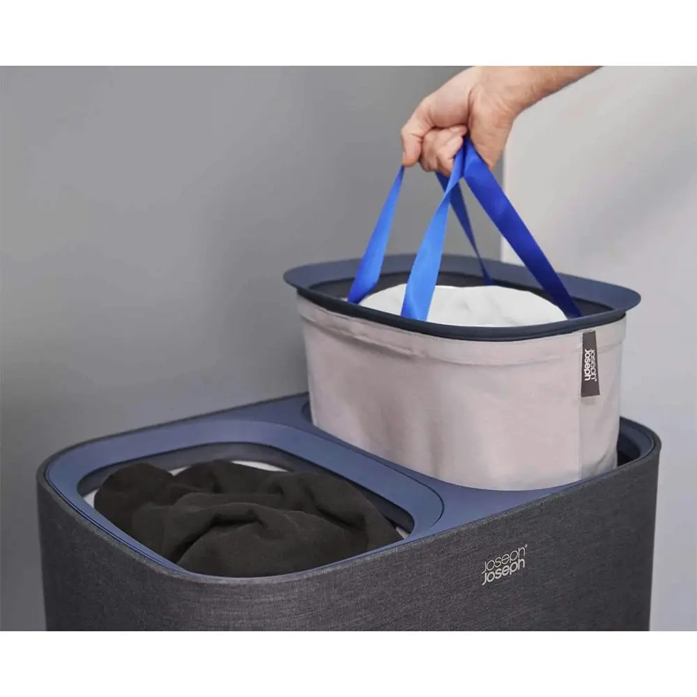 Joseph & Joseph 90L Tota Laundry Separation Storage Basket w/ Lid Carbon Black