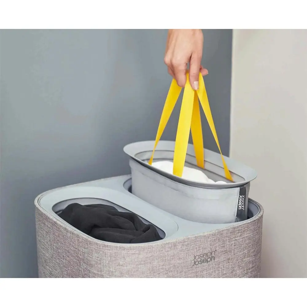 Joseph & Joseph 60L Tota Laundry Cloth Separation Storage Basket w/ Lid Grey