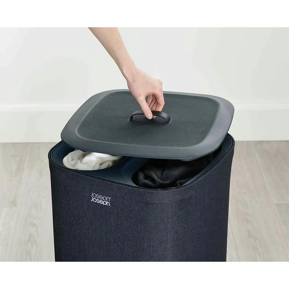 Joseph & Joseph 60L Tota Laundry Separation Storage Basket w/ Lid Carbon Black