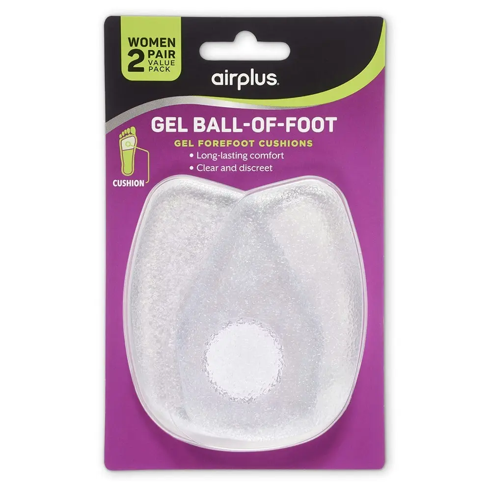 2x 2 Pairs Airplus Gel Ball-of-Foot Forefoot Cushions Clear Pads One Size