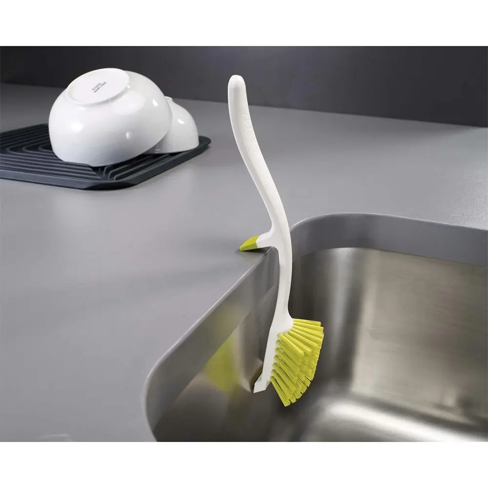 Joseph & Joseph Edge 29cm Curved Dish Brush Cleaner w/Sink Rest/Pan Scraper GRN