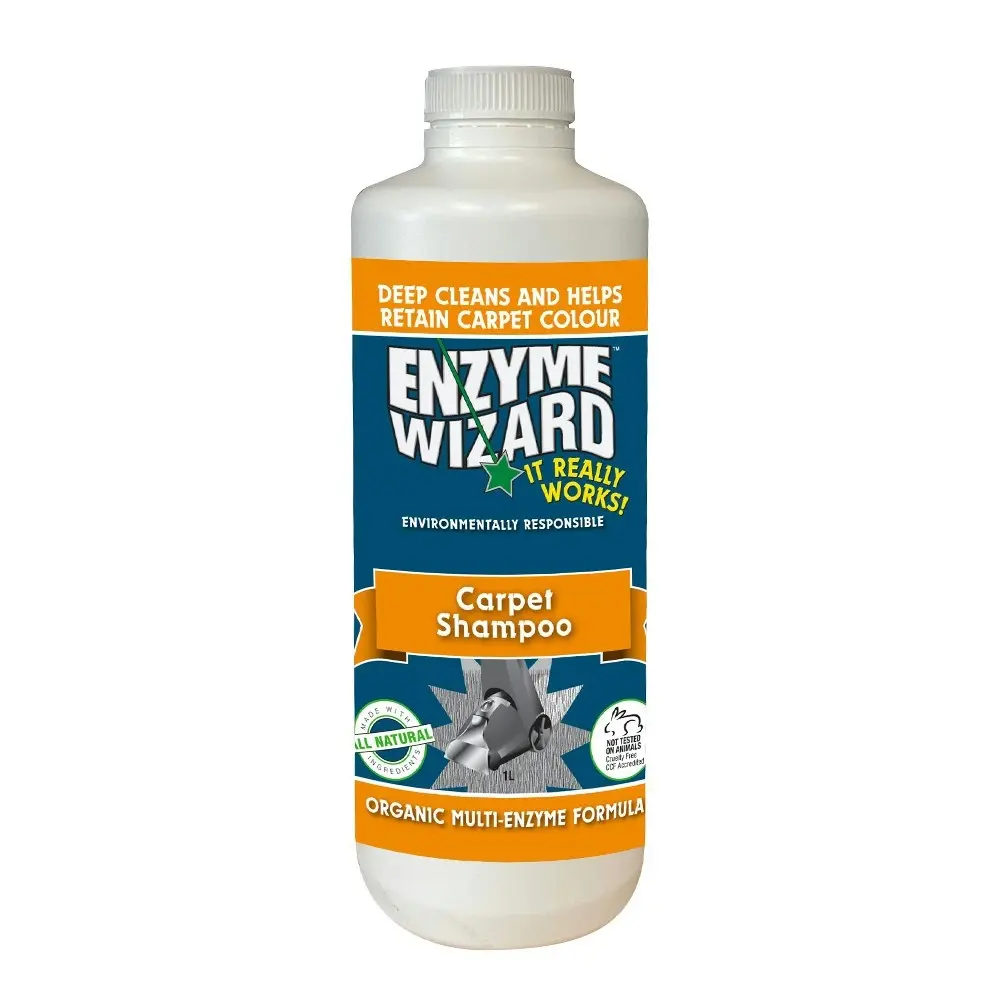 Enzyme Wizard Carpet/Rug Synthetics Fabric Shampoo Surface Stain Cleaner 1L 3x