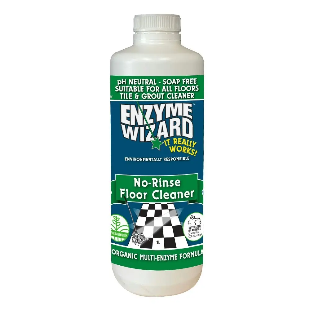 Enzyme Wizard No Rinse Kitchen Floor Surface Grease/Stain/Odour Cleaner 1L 3x