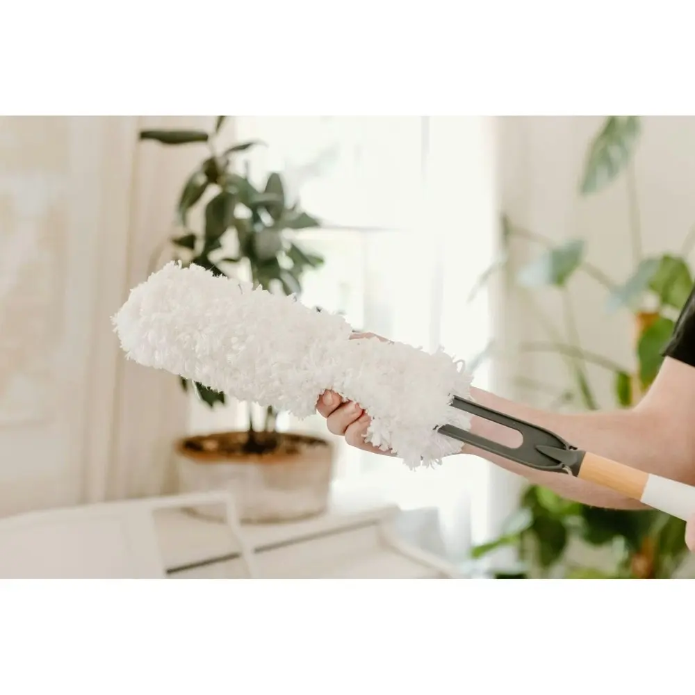 Full Circle Dust Whisperer Replaceable Microfibre Duster Home Cleaning White