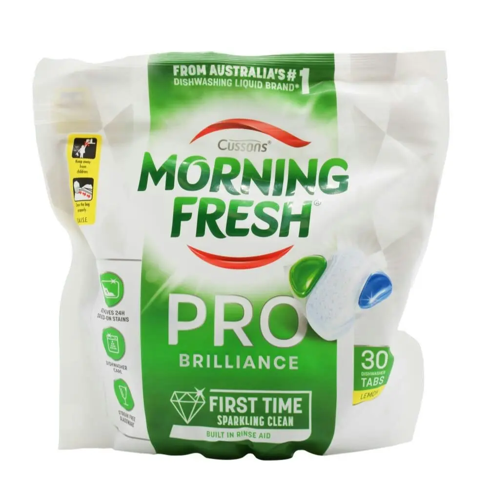 90pc Morning Fresh Pro Brilliance Dishwasher Cleaning Shine Tablets Lemon