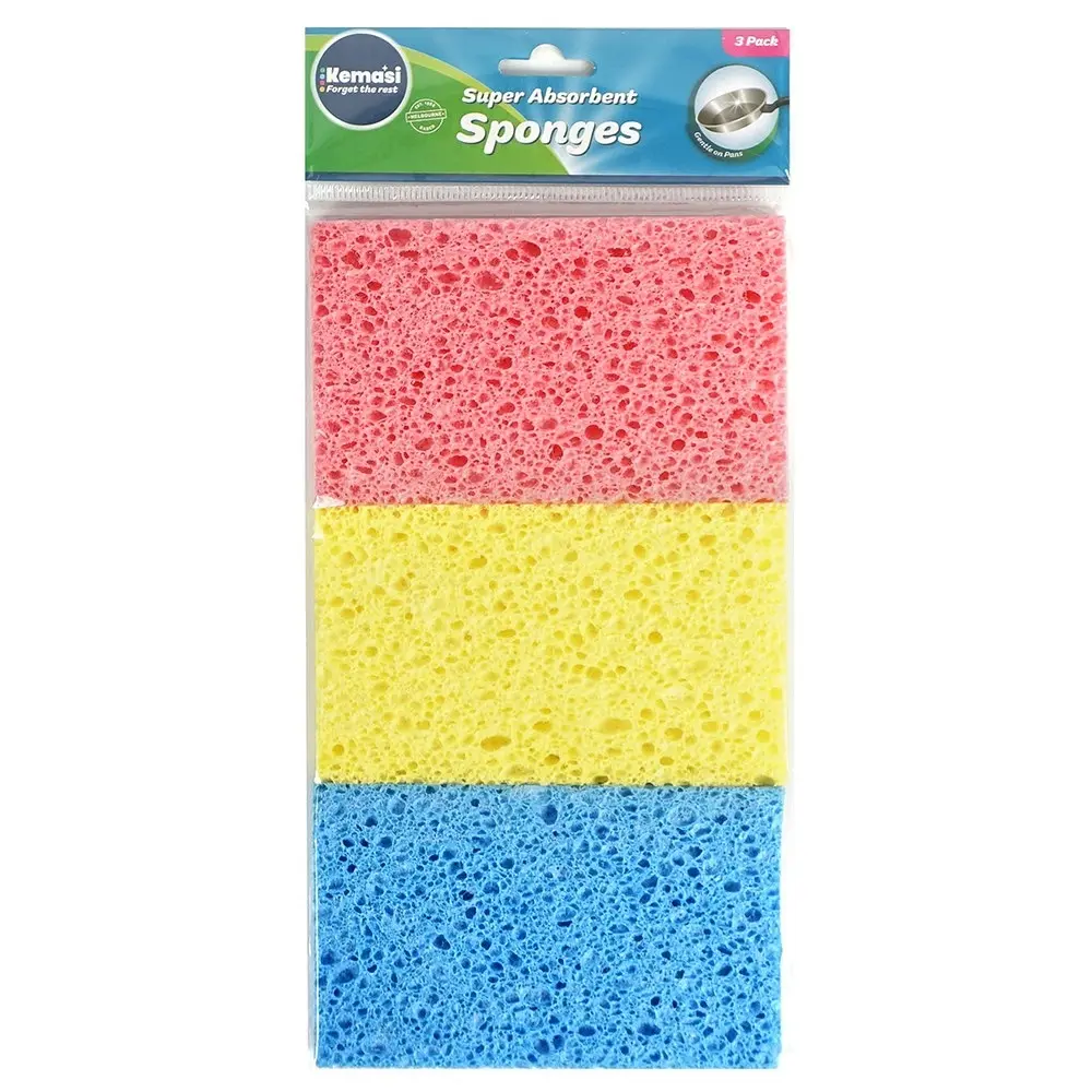 12x kemasi Super Absorbent Durable Sponges Kitchen Dishwashing Cleaning Assorted