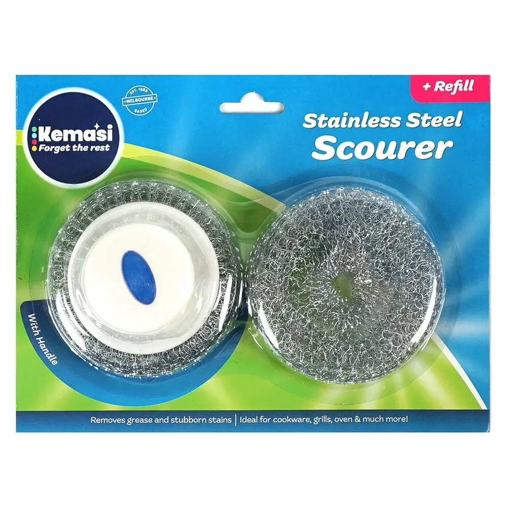 12x kemasi Heavy Duty Multipurpose Stainless Steel Scourer Refill Home Cleaning