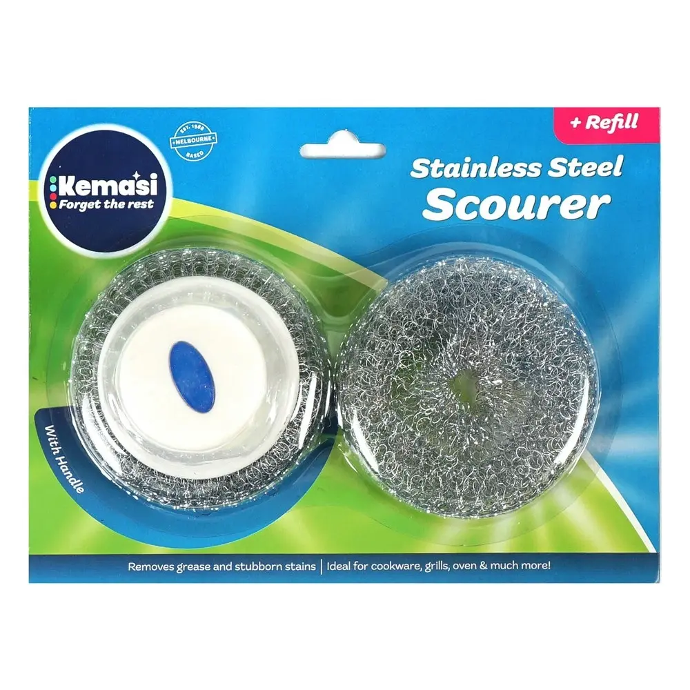 12x kemasi Heavy Duty Multipurpose Stainless Steel Scourer Refill Home Cleaning