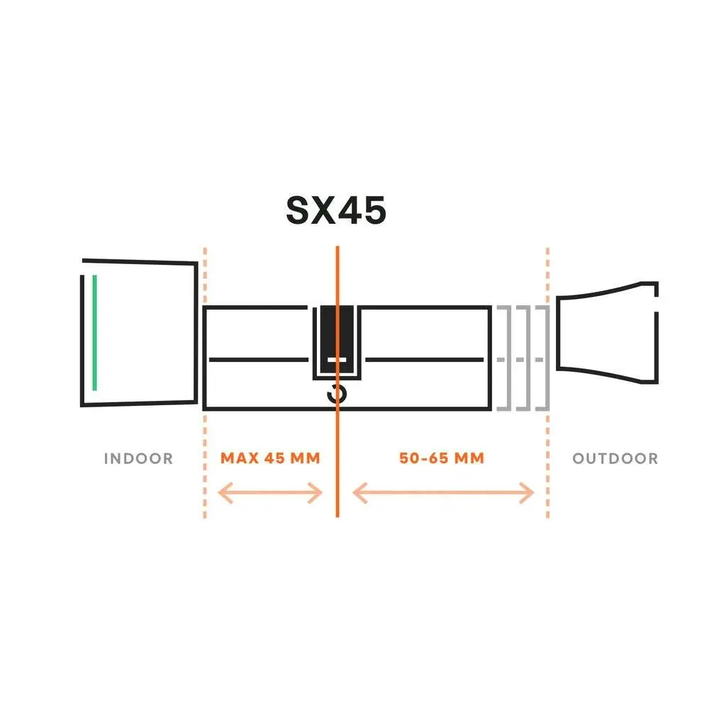 Bold SX-45 Smart Cylinder Lock Bluetooth 4.0 Keyless Door Entry Security Silver