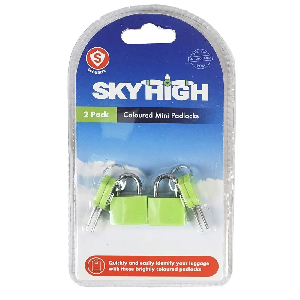 8pc Sky High Travel Coloured Luggage Protection Mini Padlock Assorted Colours