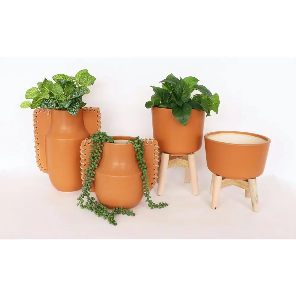 2x Urban Ainsley 31cm Ceramic Plant/Flower Vase Home Display Pot Large Peach