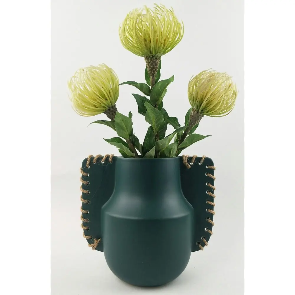 2x Urban Ainsley 23cm Ceramic Plant/Flower Vase Home Display Pot Medium Green