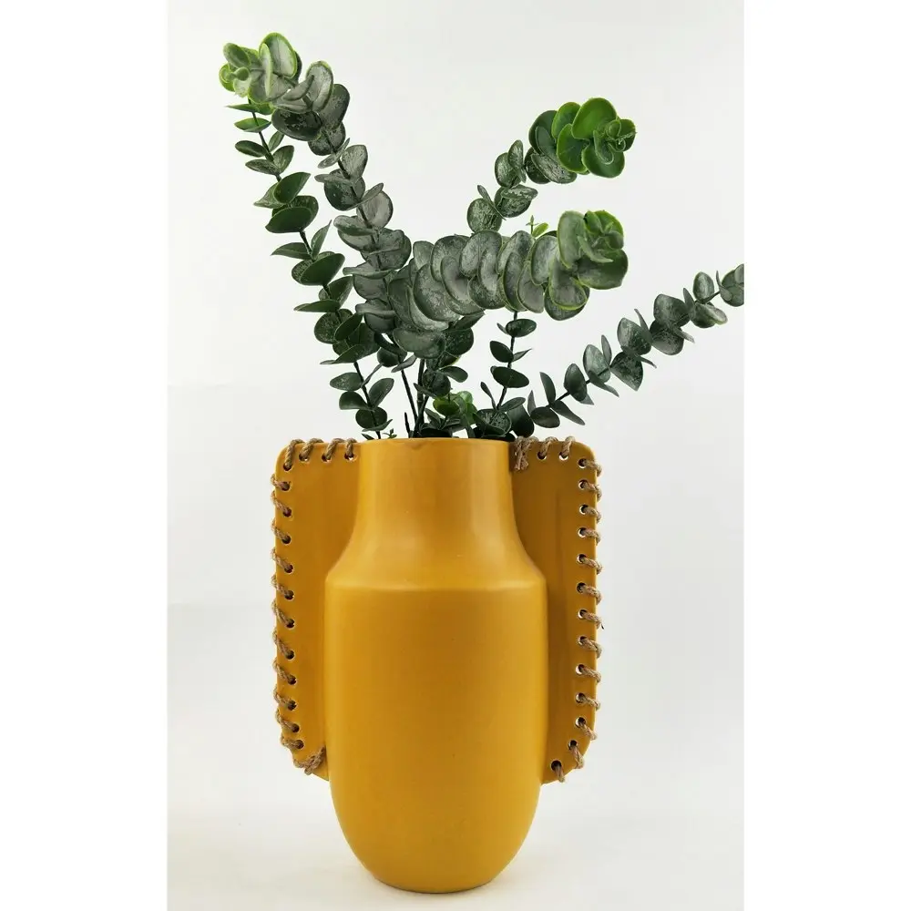 2x Urban Ainsley 31cm Ceramic Plant/Flower Vase Home Display Pot Large Mustard