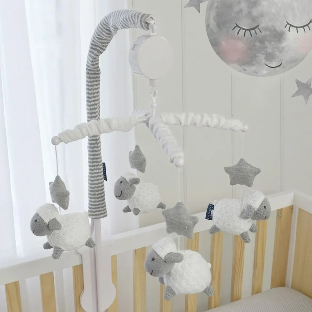 Living Textiles Musical Baby Nursery Hanging Interactive Mobile Set Sheeps