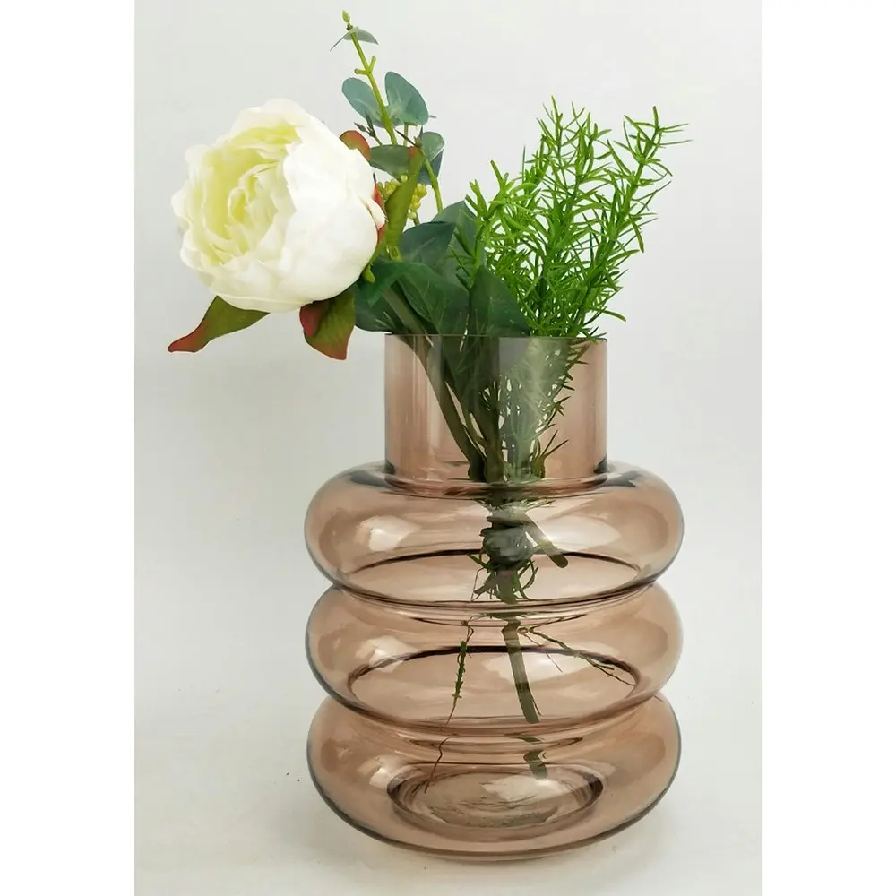 Urban 22cm Tommy Ring Glass Flower Vase Home Decorative Display Medium Rose