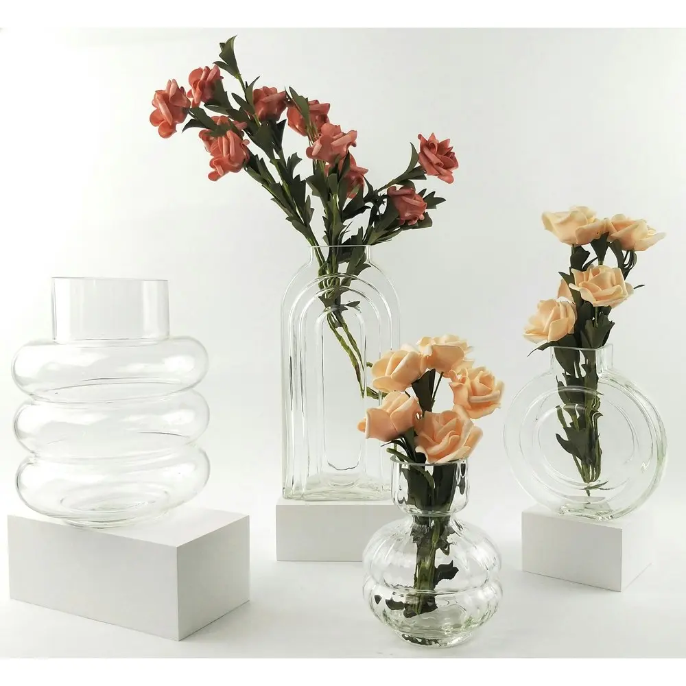 Urban 22cm Tommy Ring Glass Flower Vase Home Decorative Display Medium Clear