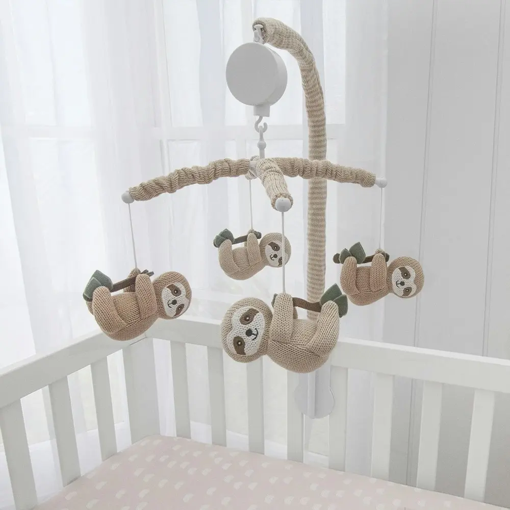 Living Textiles Baby Infant Cotton Children's Musical Hanging Mobile Set Sloth