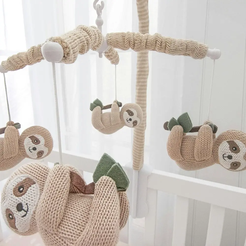 Living Textiles Baby Infant Cotton Children's Musical Hanging Mobile Set Sloth