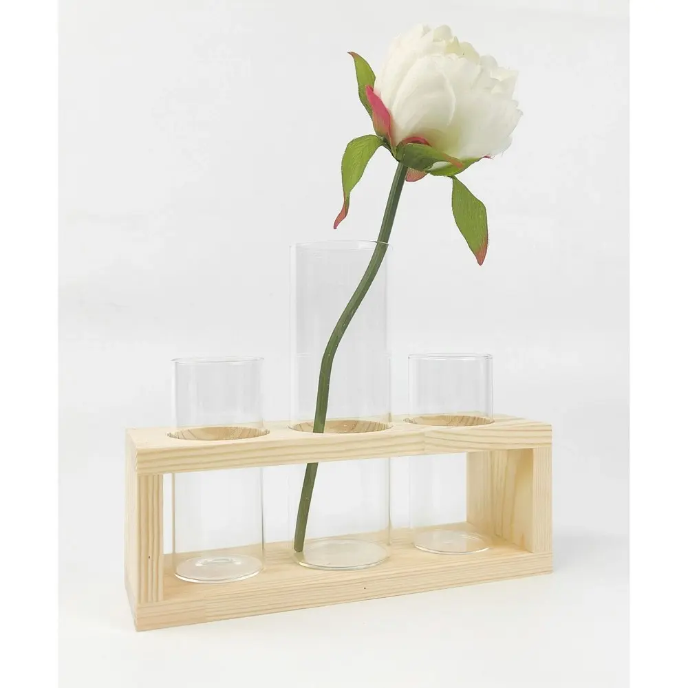 Urban Glass 22.5cm Triple Propagation Plant Holder Container Home Decor Natural